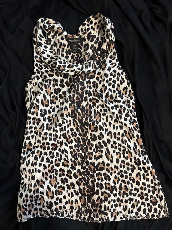 White House Black Market Tops - White House Black Market Leopard Print Cowl Neck Tank - Black, Brown, Cream